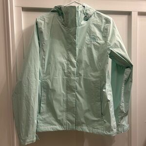 The North Face Women's Eggshell Blue Hooded Rain Jacket